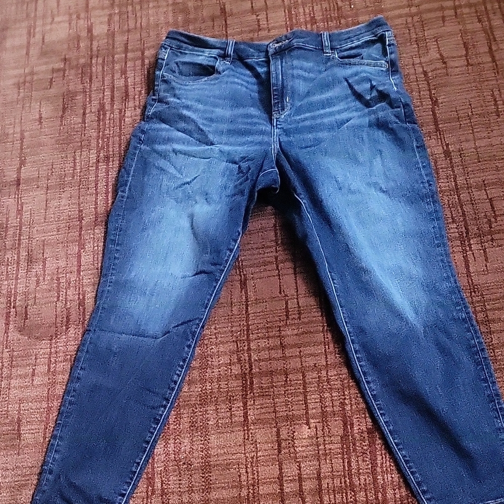 American Eagle Outfitters Blue Skinny Jeans with Tapered Legs